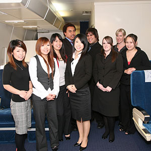 ニュージーランドでフライトアテンダント留学／Travel Careers & Trainingフライトアテンダント・コース留学生